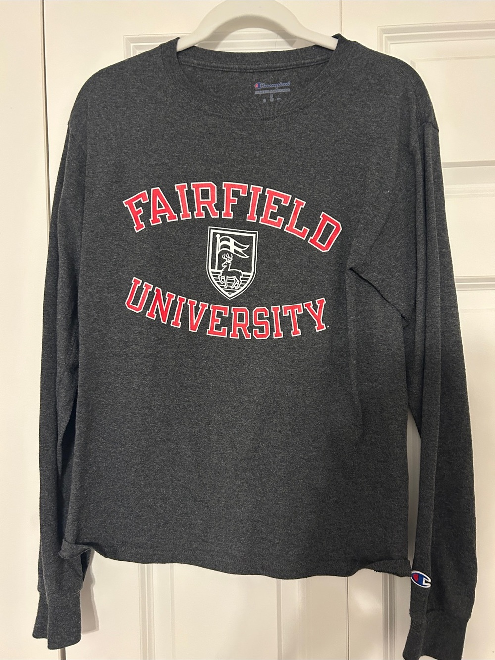 Fairfield University Stags Champion Charcoal Long Sleeve Tee